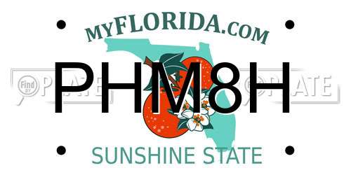 PHM8H Florida License Plate