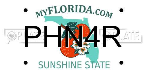 PHN4R Florida License Plate