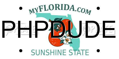 PHPDUDE Florida License Plate
