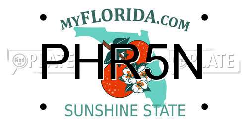 PHR5N Florida License Plate