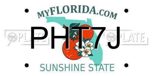 PHT7J Florida License Plate