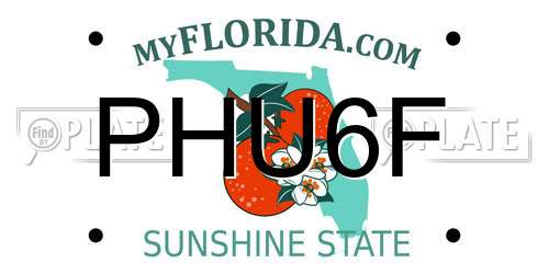 PHU6F Florida License Plate