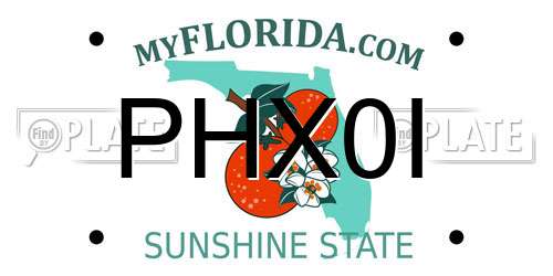 PHX0I Florida License Plate