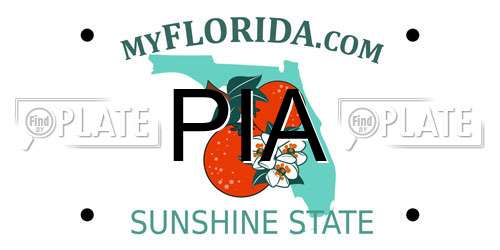 PIA Florida License Plate