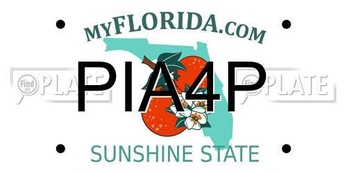 PIA4P Florida License Plate