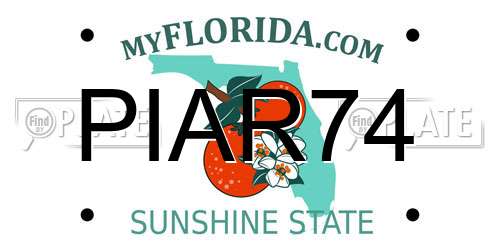 PIAR74 Florida License Plate
