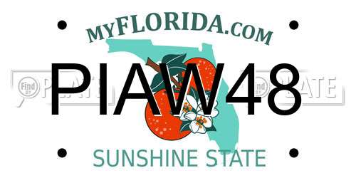 PIAW48 Florida License Plate