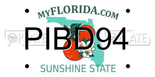 PIBD94 Florida License Plate