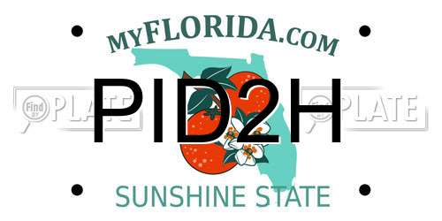 PID2H Florida License Plate