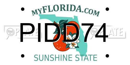 PIDD74 Florida License Plate