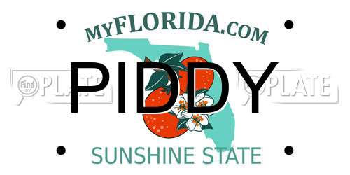 PIDDY Florida License Plate
