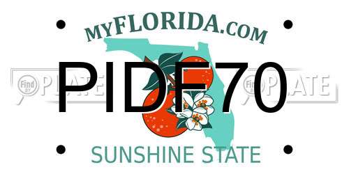 PIDF70 Florida License Plate