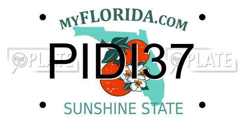 PIDI37 Florida License Plate