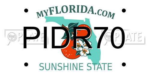 PIDR70 Florida License Plate