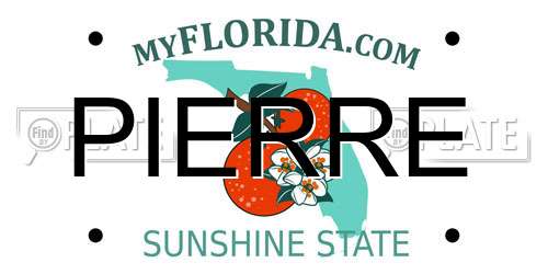 PIERRE Florida License Plate