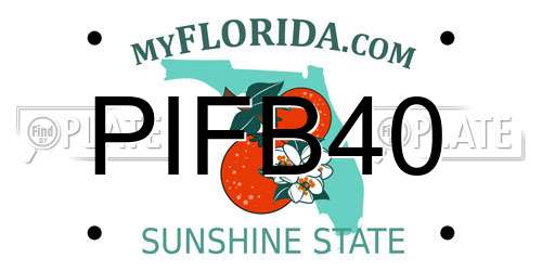 PIFB40 Florida License Plate