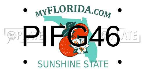 PIFG46 Florida License Plate