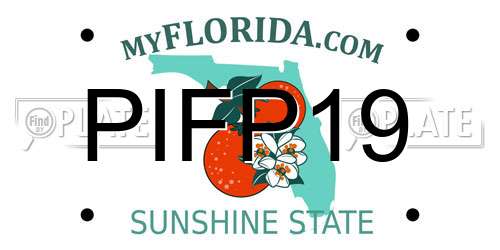 PIFP19 Florida License Plate
