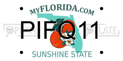 PIFQ11 Florida License Plate