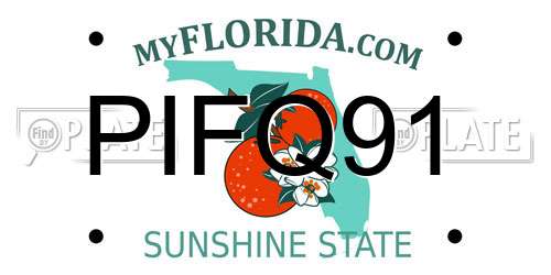 PIFQ91 Florida License Plate