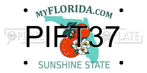 PIFT37 Florida License Plate