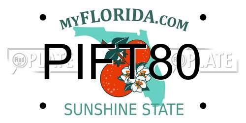 PIFT80 Florida License Plate
