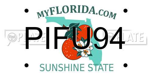 PIFU94 Florida License Plate
