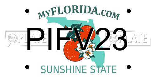 PIFV23 Florida License Plate