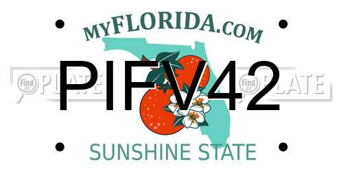 PIFV42 Florida License Plate