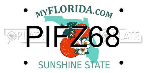PIFZ68 Florida License Plate