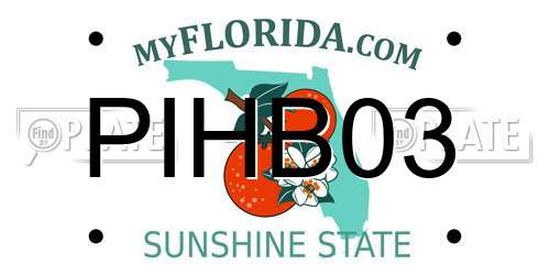 PIHB03 Florida License Plate