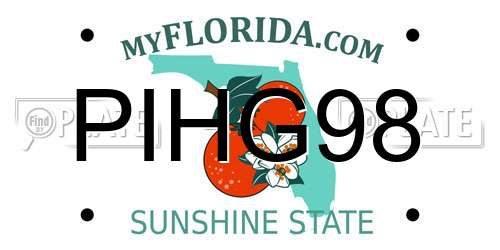 PIHG98 Florida License Plate