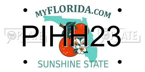 PIHH23 Florida License Plate