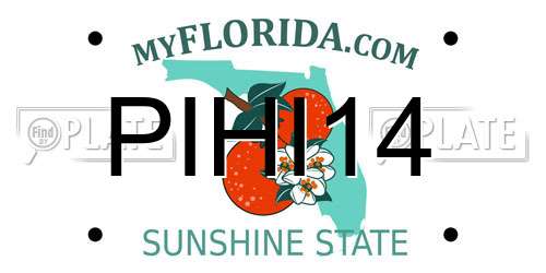 PIHI14 Florida License Plate