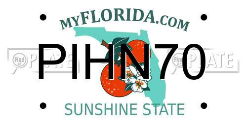 PIHN70 Florida License Plate