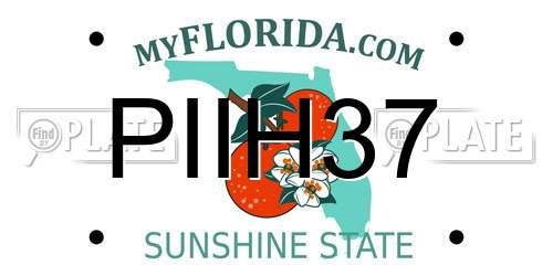 PIIH37 Florida License Plate