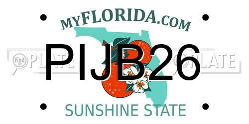 PIJB26 Florida License Plate