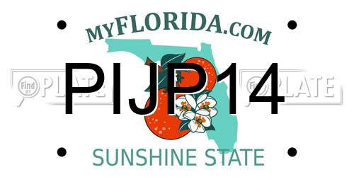 PIJP14 Florida License Plate