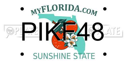 PIKF48 Florida License Plate