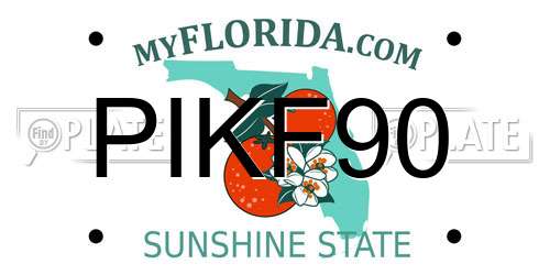 PIKF90 Florida License Plate