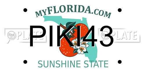PIKI43 Florida License Plate