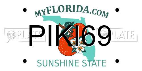 PIKI69 Florida License Plate