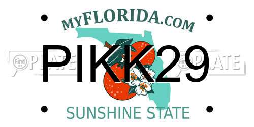 PIKK29 Florida License Plate