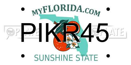 PIKR45 Florida License Plate