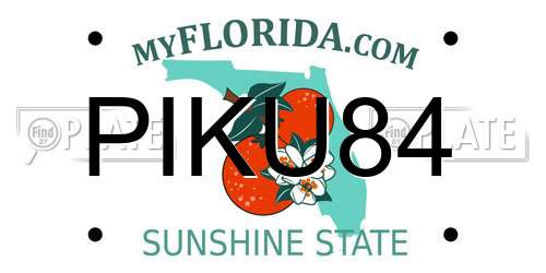 PIKU84 Florida License Plate