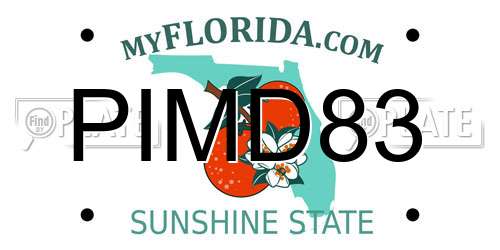 PIMD83 Florida License Plate