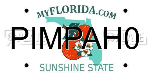PIMPAH0 Florida License Plate