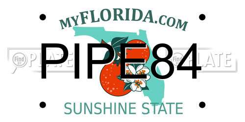 PIPE84 Florida License Plate