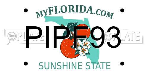 PIPF93 Florida License Plate