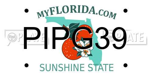PIPG39 Florida License Plate